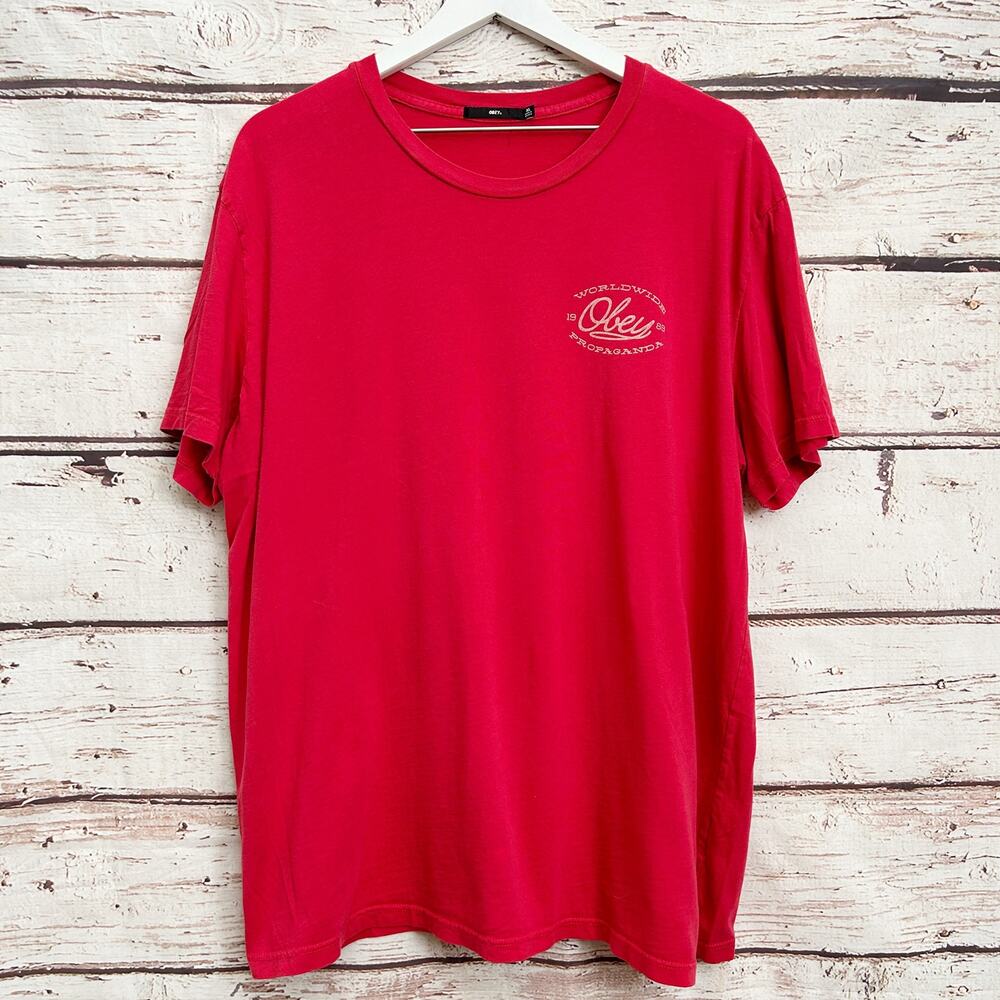 OBEY Worldwide Propaganda Mens Red T Shirt Size M